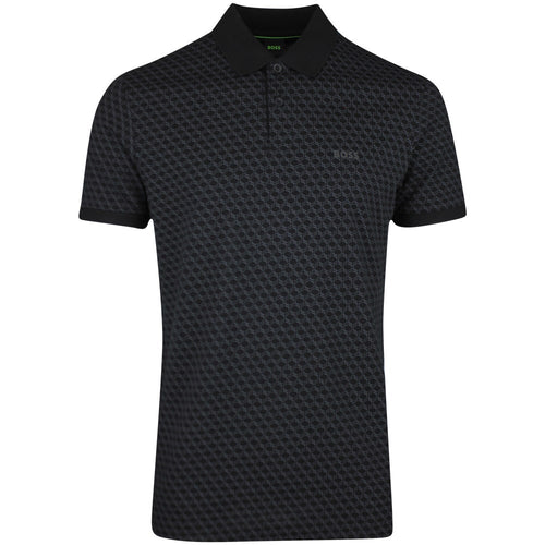 BOSS Golf Shirt - Chip Pattern GOC Reg. Fit - Black SP26