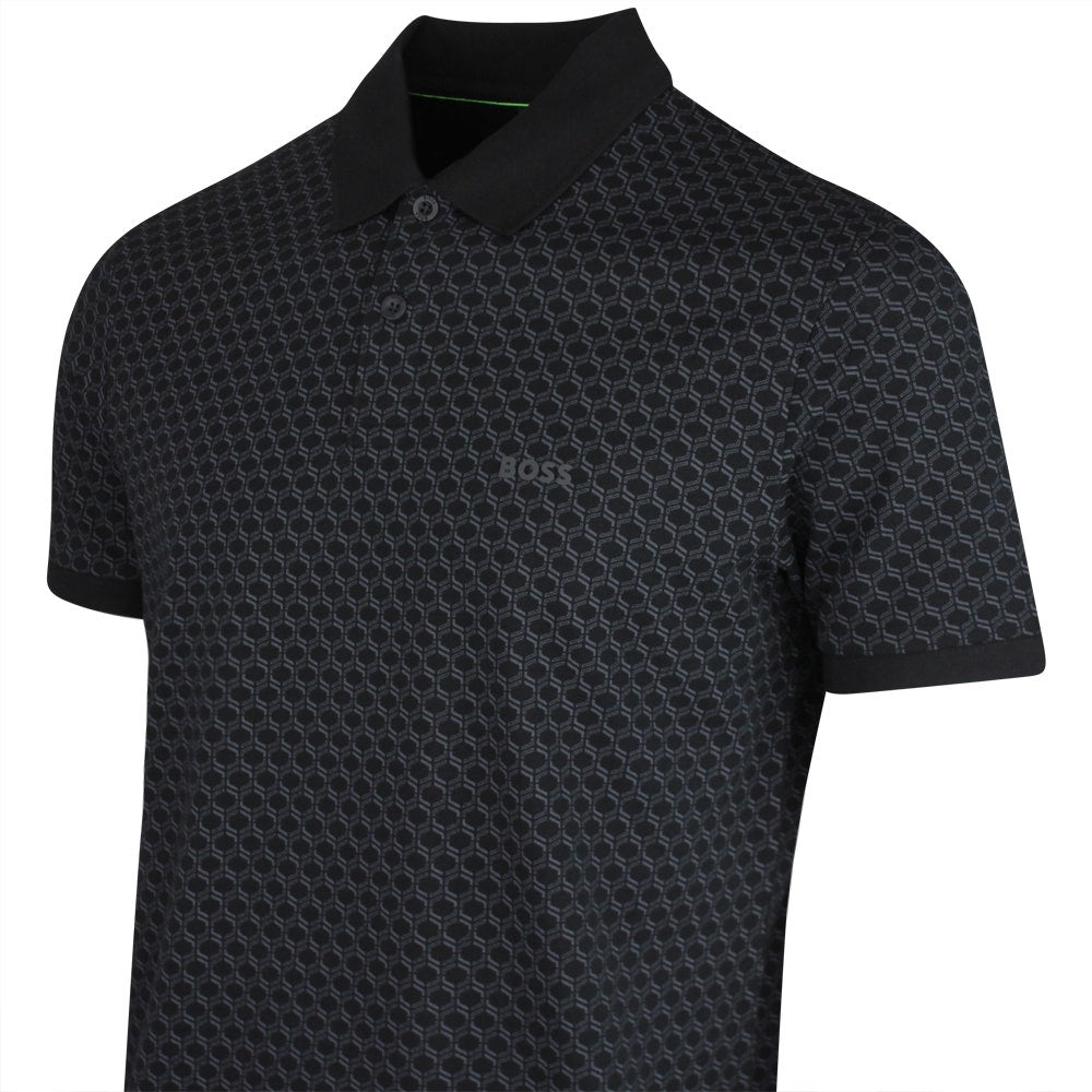 BOSS Golf Shirt - Chip Pattern GOC Reg. Fit - Black SP26