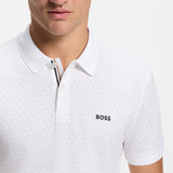 BOSS Golf Shirt - Chip Pattern GOC Reg. Fit - Bright White SP26
