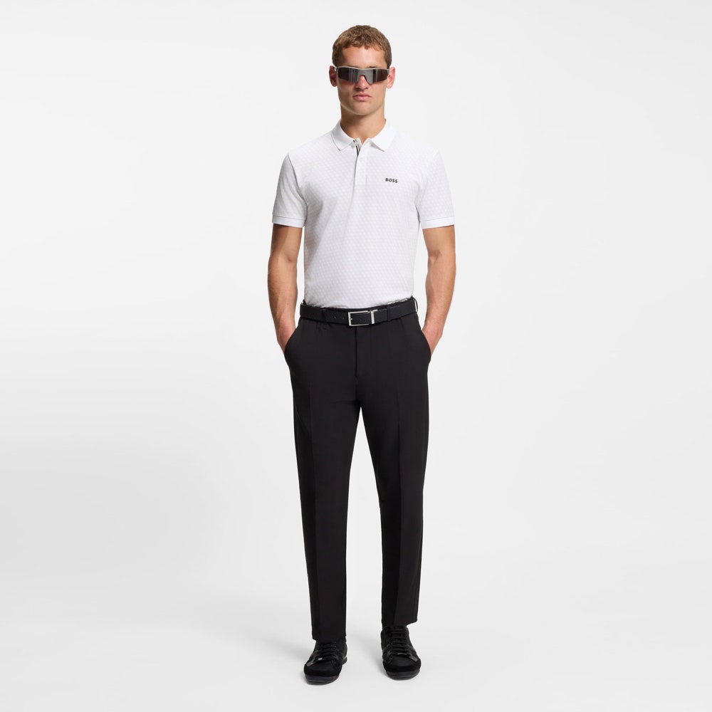 BOSS Golf Shirt - Chip Pattern GOC Reg. Fit - Bright White SP26