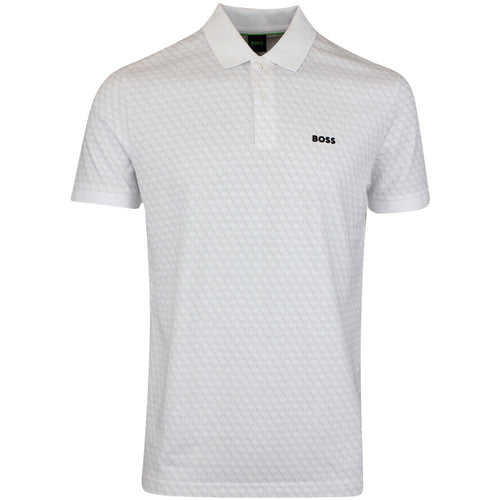 BOSS Golf Shirt - Chip Pattern GOC Reg. Fit - Bright White SP26