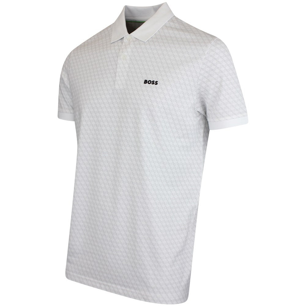 BOSS Golf Shirt - Chip Pattern GOC Reg. Fit - Bright White SP26