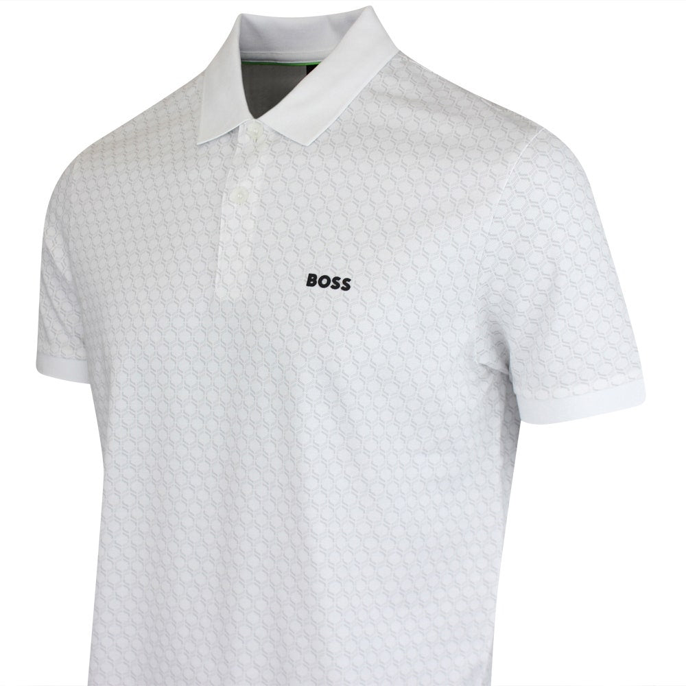 BOSS Golf Shirt - Chip Pattern GOC Reg. Fit - Bright White SP26