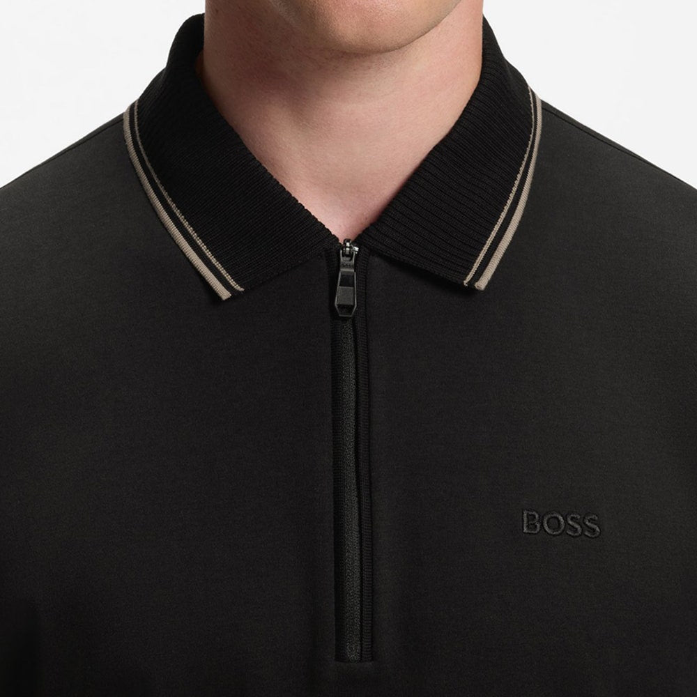 BOSS Golf Shirt - Cord Plisy LS Reg. Fit - Black WI26