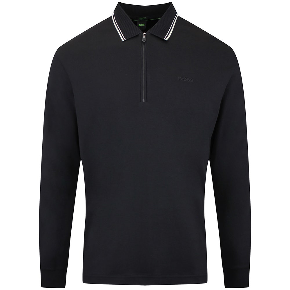 BOSS Golf Shirt - Cord Plisy LS Reg. Fit - Black WI26