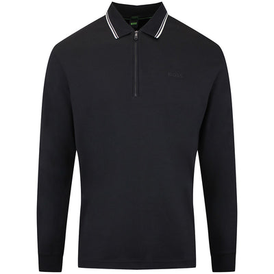 BOSS Golf Shirt - Cord Plisy LS Reg. Fit - Black WI26