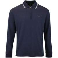 BOSS Golf Shirt - Cord Plisy LS Reg. Fit - Dark Navy WI26