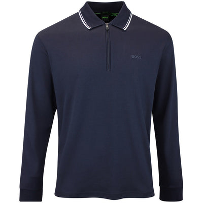 BOSS Golf Shirt - Cord Plisy LS Reg. Fit - Dark Navy WI26