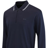 BOSS Golf Shirt - Cord Plisy LS Reg. Fit - Dark Navy WI26
