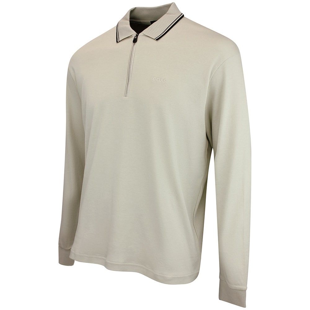 BOSS Golf Shirt - Cord Plisy LS Reg. Fit - Pelican WI26