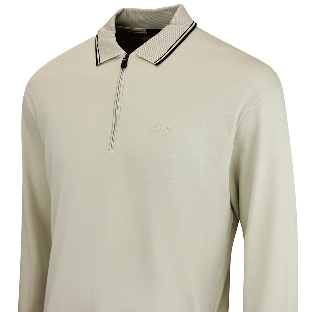 BOSS Golf Shirt - Cord Plisy LS Reg. Fit - Pelican WI26