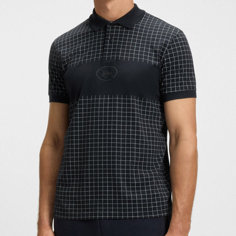 BOSS Golf Shirt - GL Check Polo Reg. Fit - Dark Navy FA25