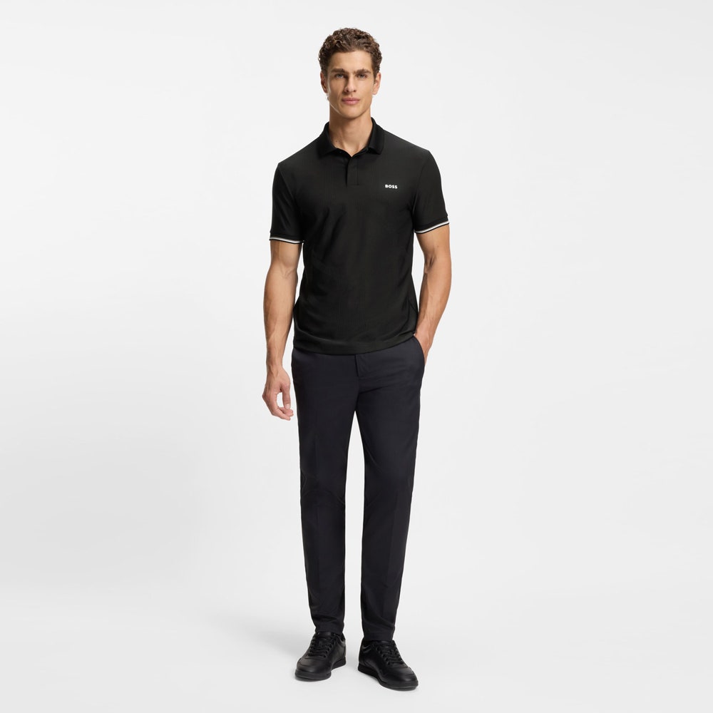 BOSS Golf Shirt - Hexa Chip GOC Reg. Fit - Black SP26