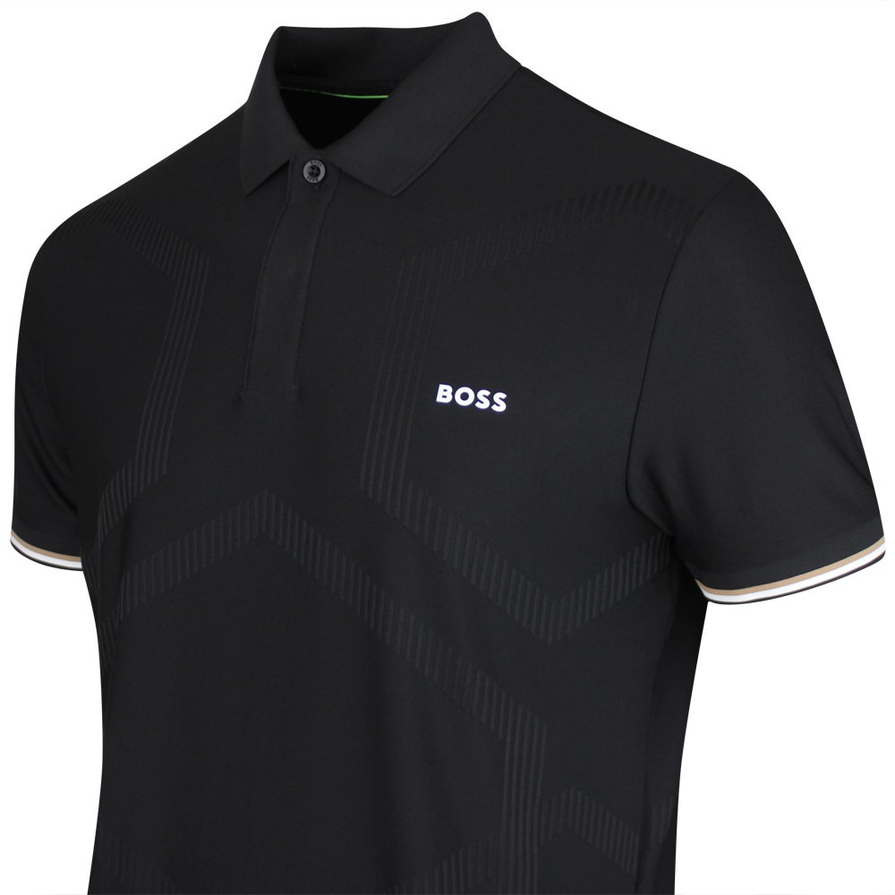 BOSS Golf Shirt - Hexa Chip GOC Reg. Fit - Black SP26