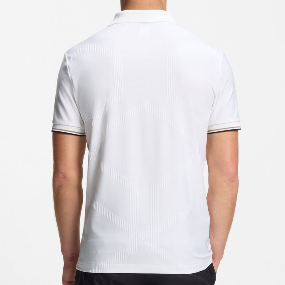BOSS Golf Shirt - Hexa Chip GOC Reg. Fit - Bright White SP26