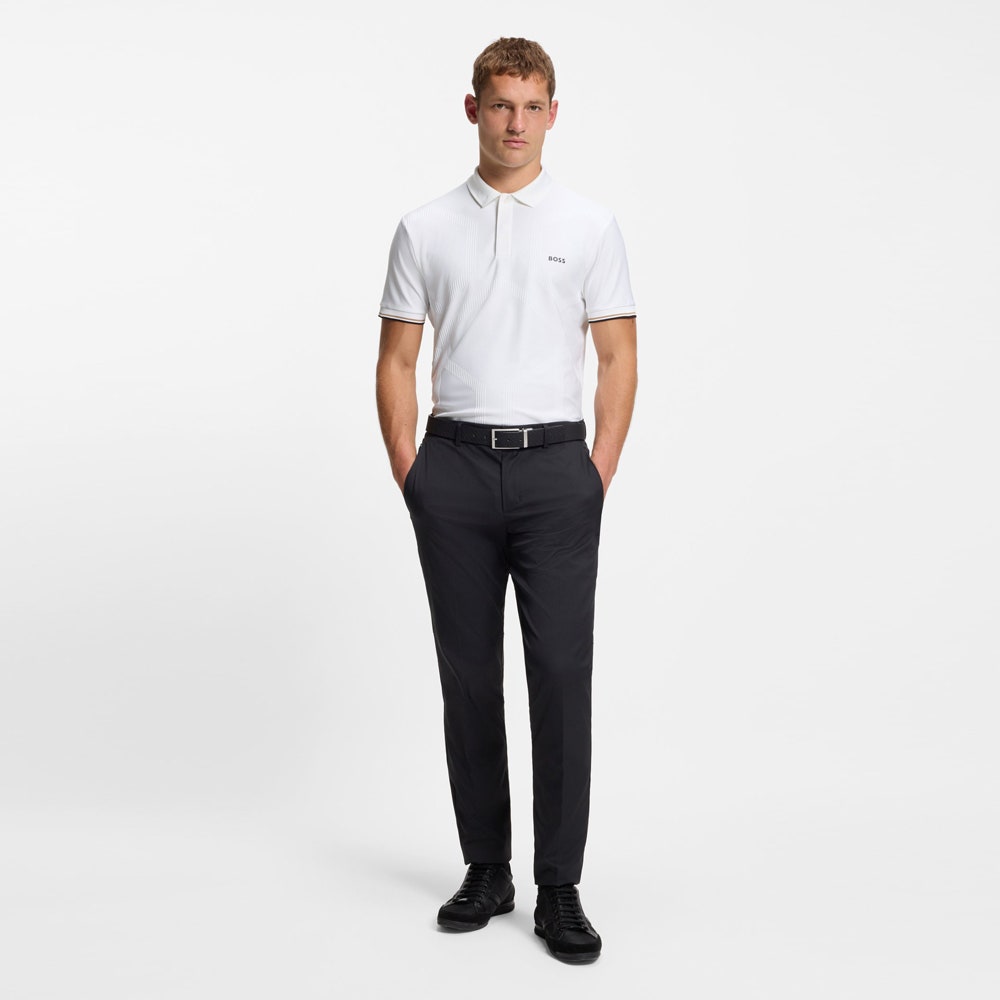 BOSS Golf Shirt - Hexa Chip GOC Reg. Fit - Bright White SP26