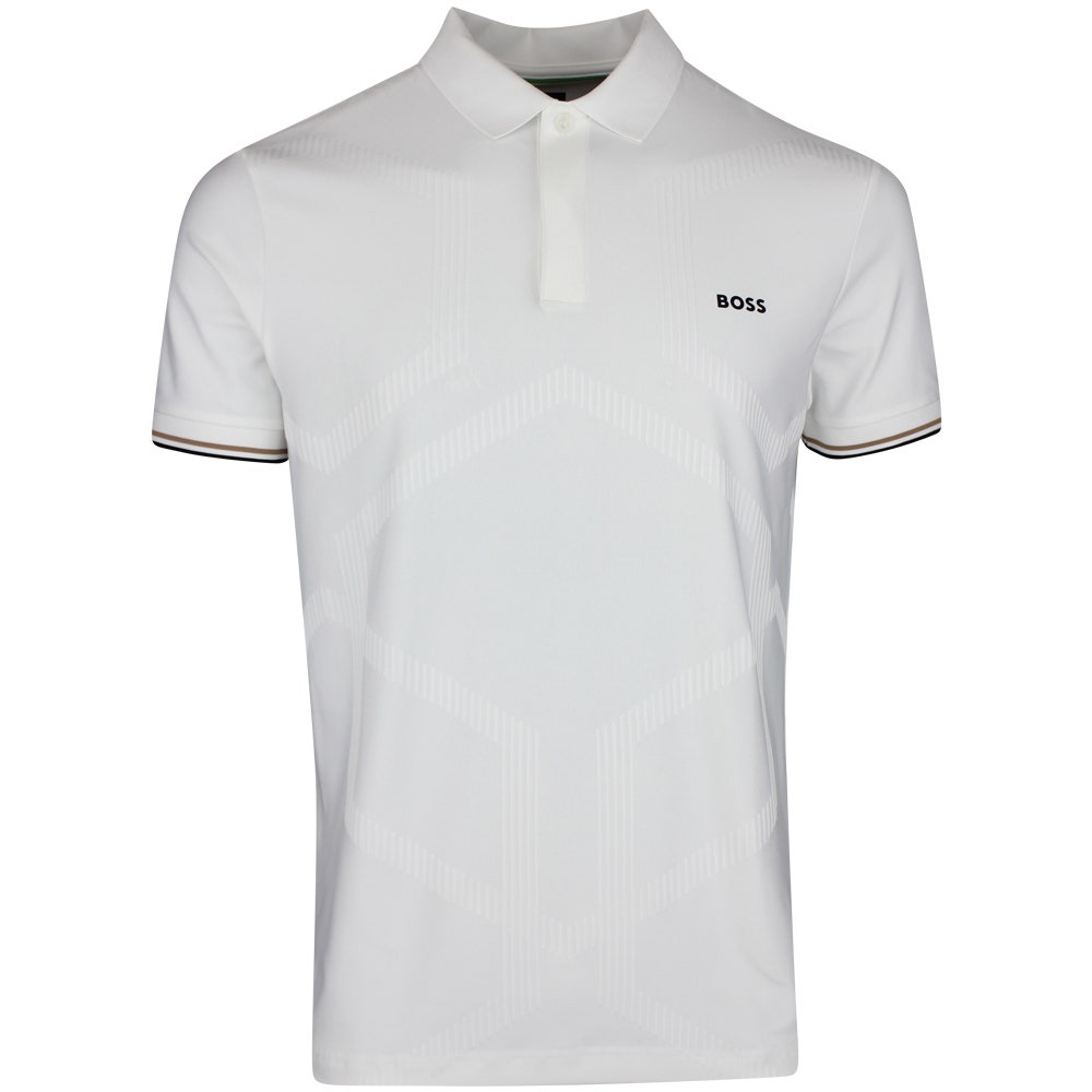 BOSS Golf Shirt - Hexa Chip GOC Reg. Fit - Bright White SP26
