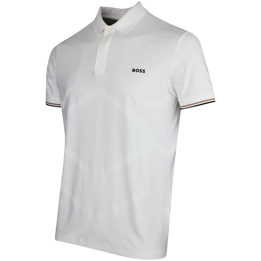 BOSS Golf Shirt - Hexa Chip GOC Reg. Fit - Bright White SP26