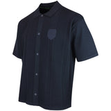 BOSS Golf Shirt - Knitted BC Lux Button Up - Dark Navy SP26