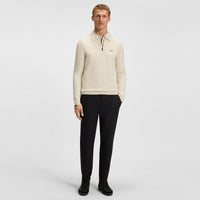 BOSS Golf Shirt - Knitted Ever-X LS Polo - Almond Milk WI25