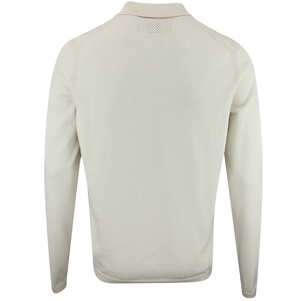 BOSS Golf Shirt - Knitted Ever-X LS Polo - Almond Milk WI25