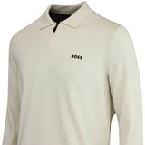 BOSS Golf Shirt - Knitted Ever-X LS Polo - Almond Milk WI25