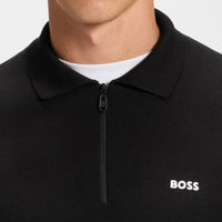BOSS Golf Shirt - Knitted Ever-X LS Polo - Black WI25