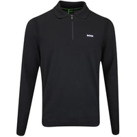 BOSS Golf Shirt - Knitted Ever-X LS Polo - Black WI25