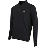 BOSS Golf Shirt - Knitted Ever-X LS Polo - Black WI25