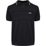 BOSS Golf Shirt - Knitted Member Polo - Black SU26