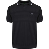 BOSS Golf Shirt - Knitted Member Polo - Black SU26