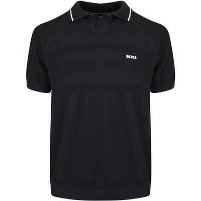 BOSS Golf Shirt - Knitted Member Polo - Black SU26