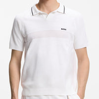 BOSS Golf Shirt - Knitted Member Polo - Bright White SU26