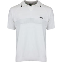 BOSS Golf Shirt - Knitted Member Polo - Bright White SU26