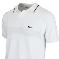 BOSS Golf Shirt - Knitted Member Polo - Bright White SU26