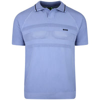 BOSS Golf Shirt - Knitted Member Polo - Colony Blue SU26