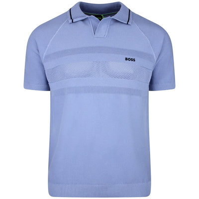 BOSS Golf Shirt - Knitted Member Polo - Colony Blue SU26