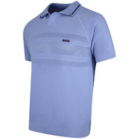 BOSS Golf Shirt - Knitted Member Polo - Colony Blue SU26