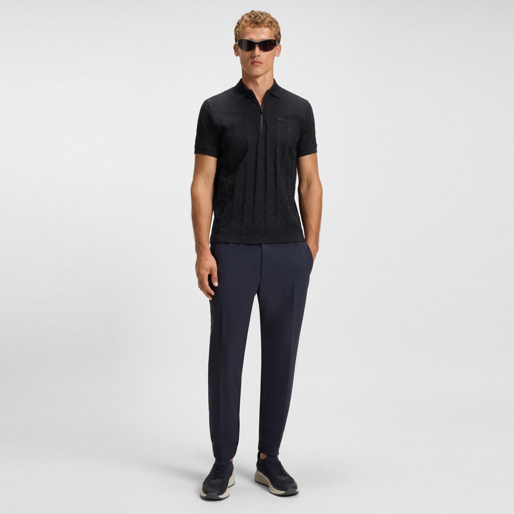BOSS Golf Shirt - Mirror QZ Relaxed - Dark Navy WI25
