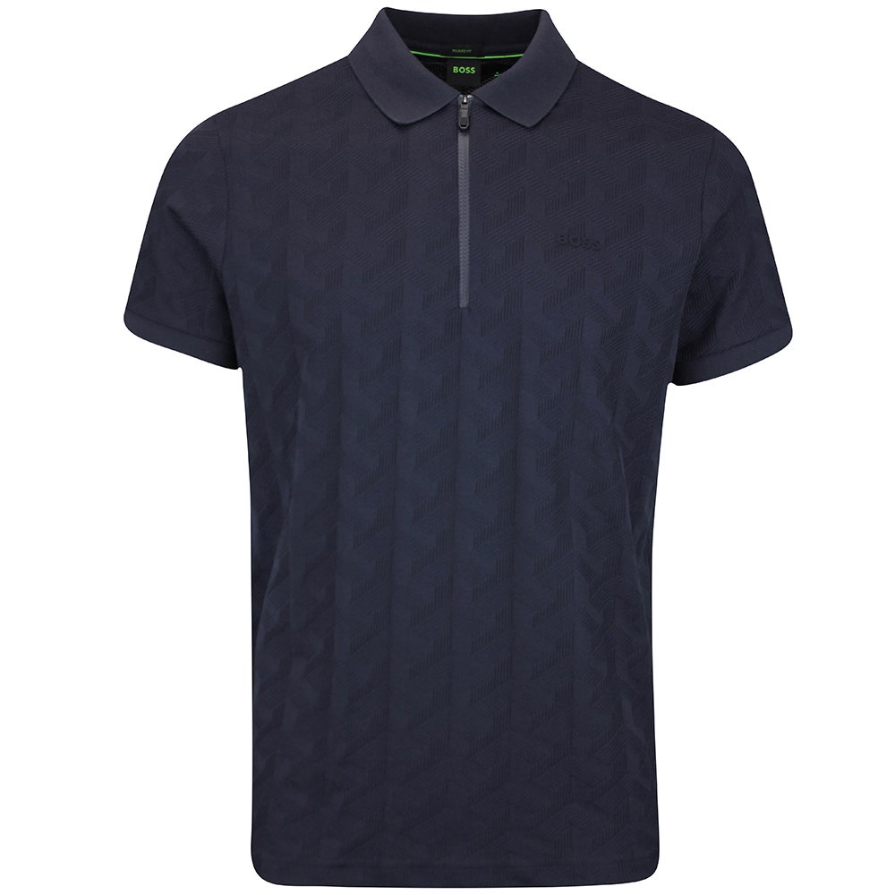 BOSS Golf Shirt - Mirror QZ Relaxed - Dark Navy WI25