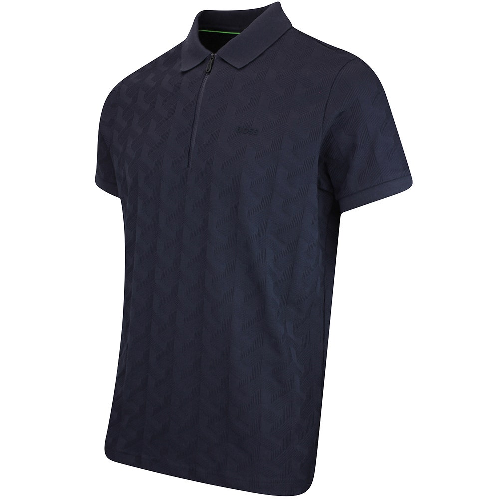 BOSS Golf Shirt - Mirror QZ Relaxed - Dark Navy WI25
