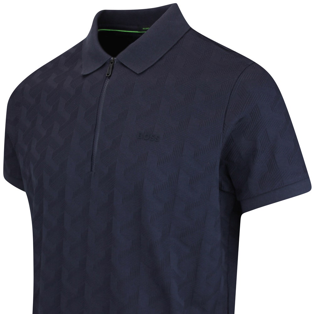BOSS Golf Shirt - Mirror QZ Relaxed - Dark Navy WI25