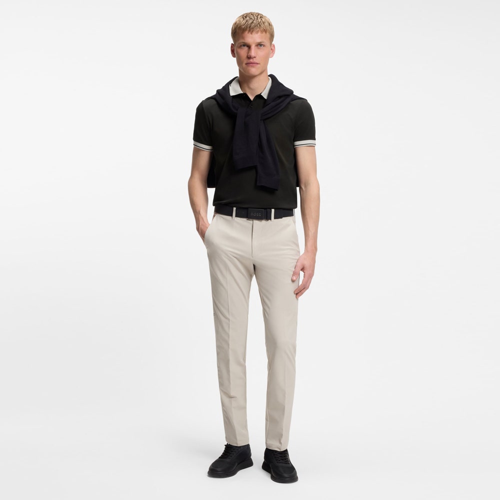 BOSS Golf Shirt - Network Paule Slim - Black FA26