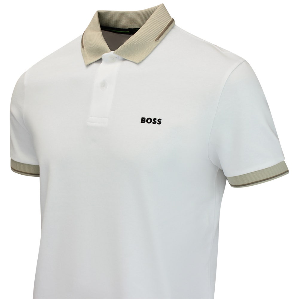 BOSS Golf Shirt - Network Paule Slim - Bright White FA26