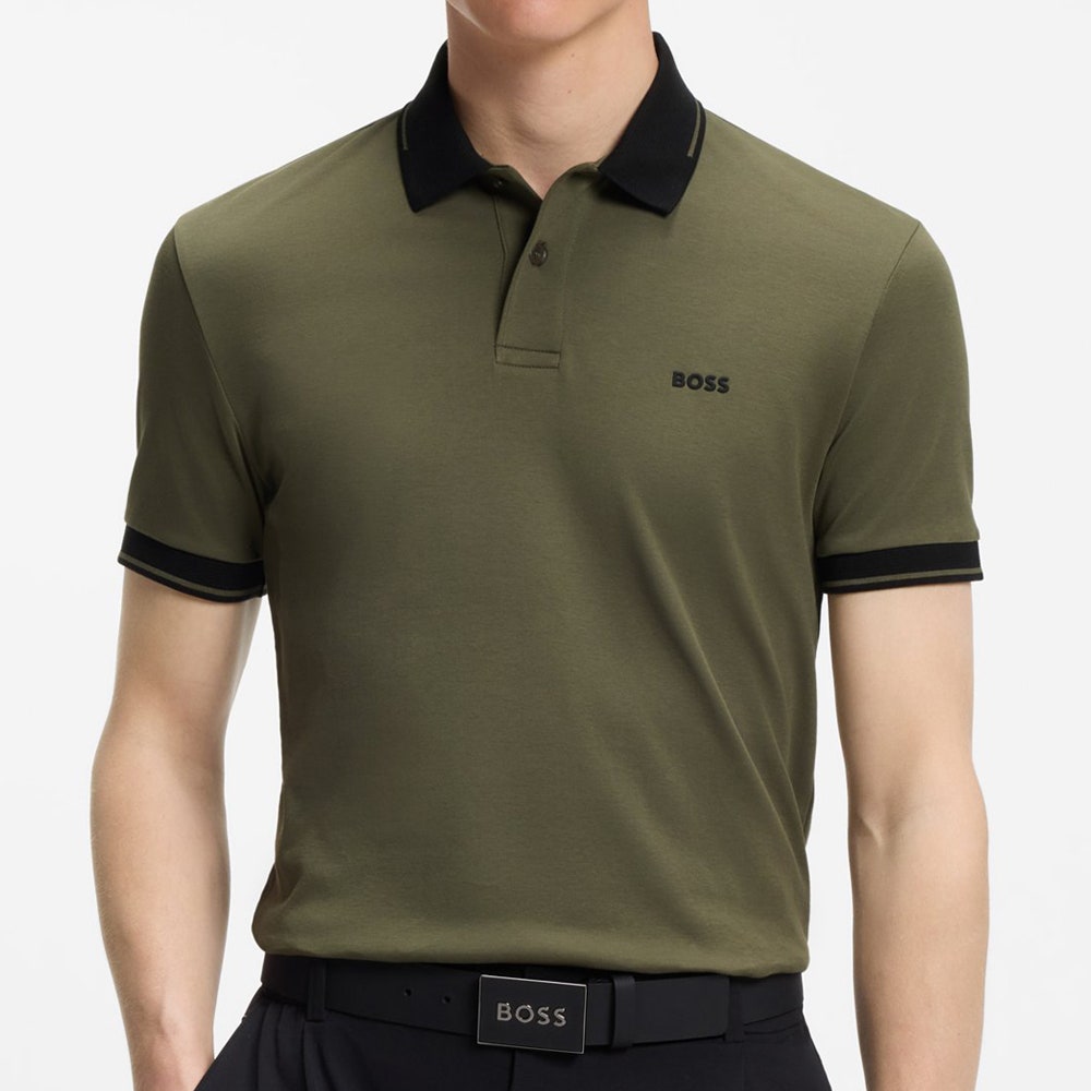 BOSS Golf Shirt - Network Paule Slim - Open Green FA26