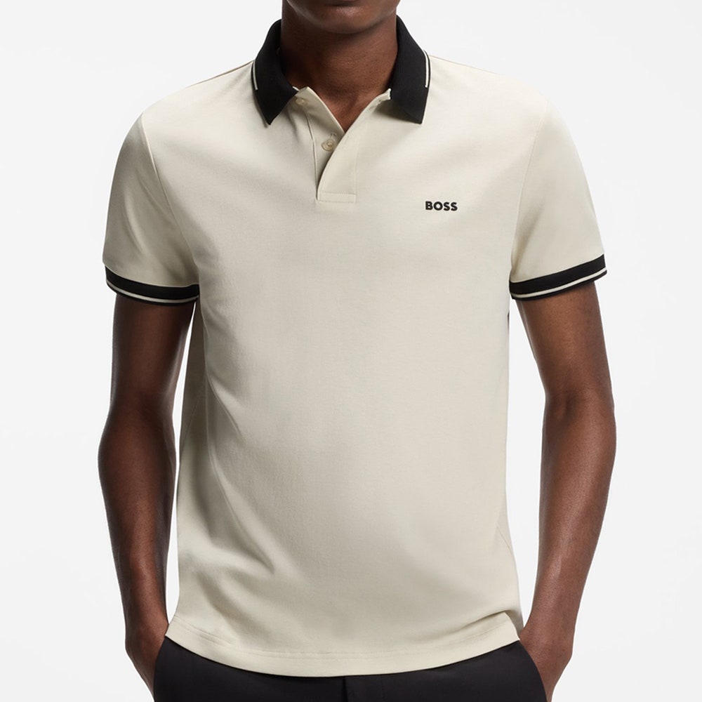 BOSS Golf Shirt - Network Paule Slim - Pelican FA26