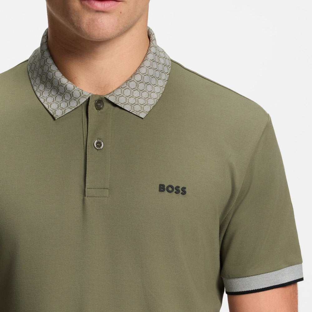 BOSS Golf Shirt - Paddy Chip GOC Reg. Fit - Olive Green SP26