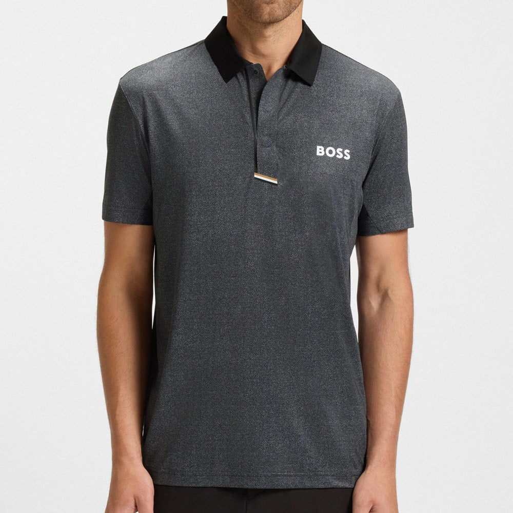 BOSS Golf Shirt - Paddytech GOC Reg. Fit - Black Melange WI25