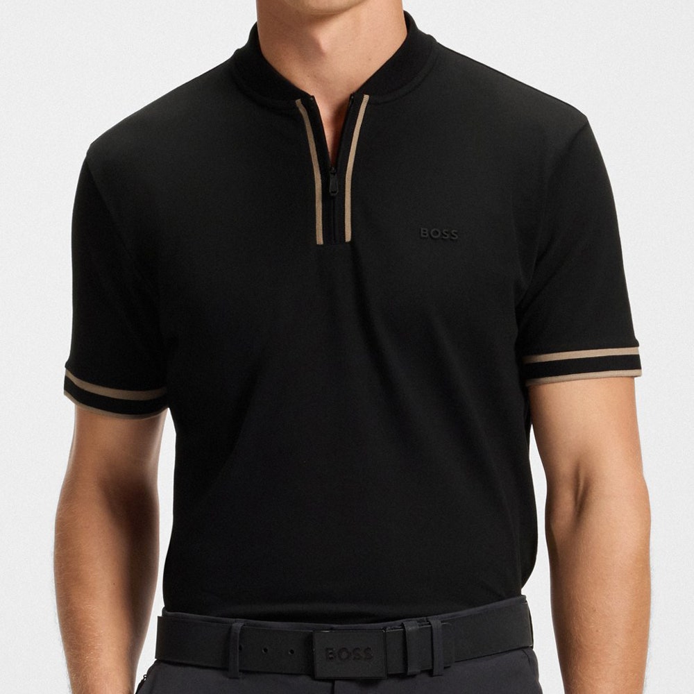 BOSS Golf Shirt - Pariq QZ Regular Fit - Black WI26