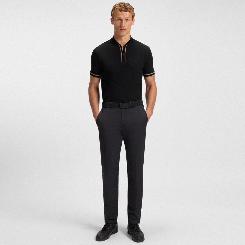 BOSS Golf Shirt - Pariq QZ Regular Fit - Black WI26